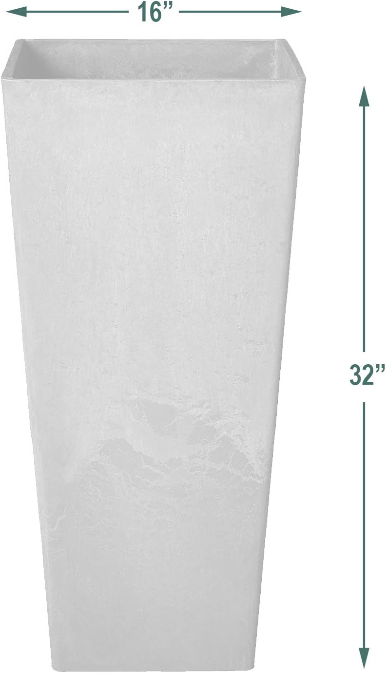 Arcadia Garden Products PSW FS32TP Contempo Tall Square Planter, 13 by 13 by 28-Inch