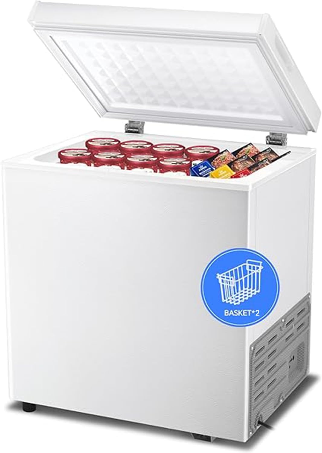 Kismile 7.0 Cubic Feet Chest Freezer, Deep Freezer for Home, Black