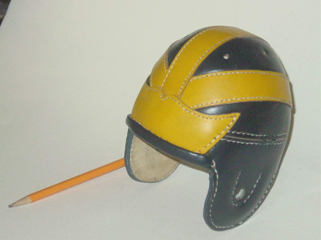 Mini Michigan Leather Football Helmet