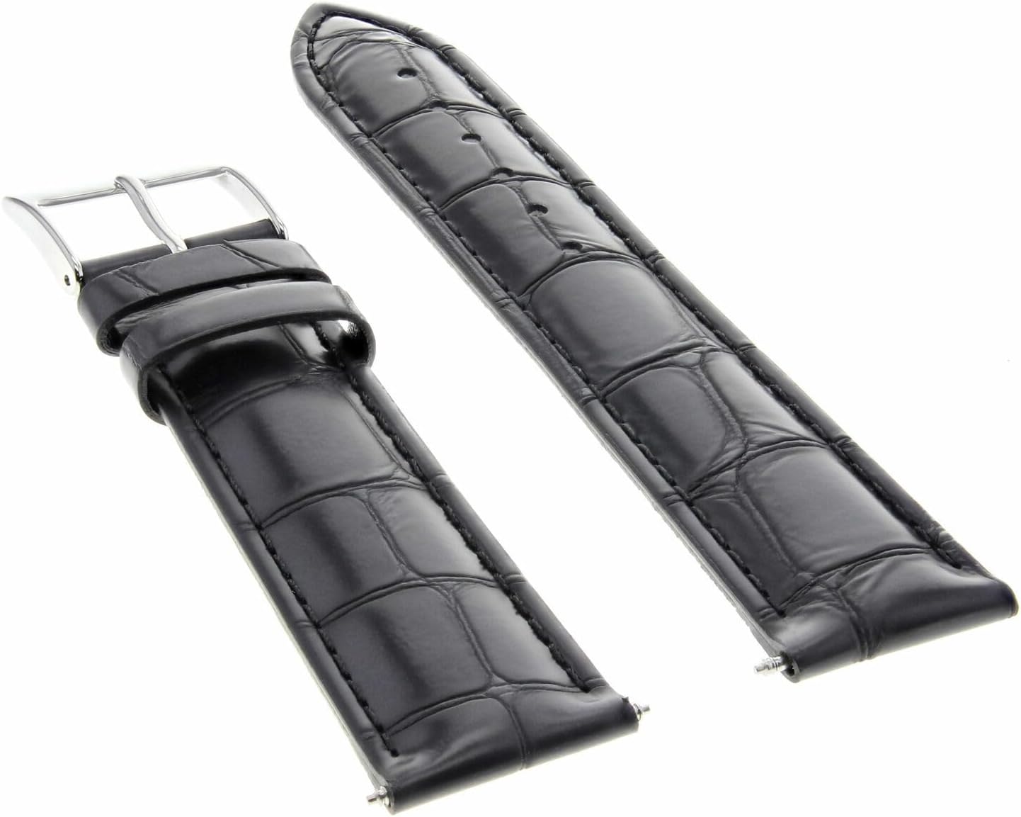 Ewatchparts 21mm Italian Leather Watch Band Strap Compatible With Invicta Men's 1517 I Force Watch Black