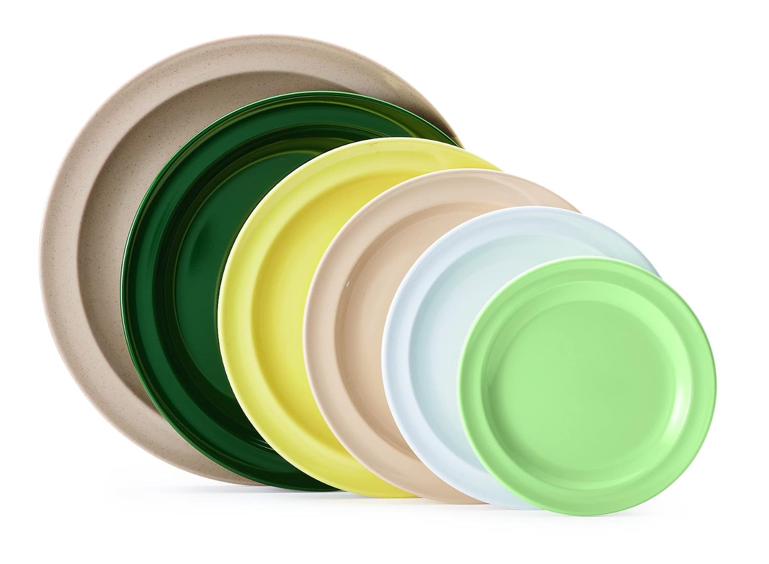 GET 9" Green Supermel Hunter Round Dinner Melamine Plate (Set of 12) | Dishwasher safe, Shatterproof, Restaurant service, Great for Entrees, Salads