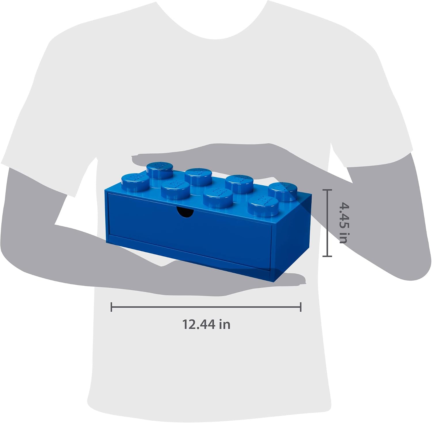 Room Copenhagen Lego Storage Brick 8 Desk Drawer, 8-Stud Stackable Tabletop Storage Box, 12.4 x 6.2 x 4.4 in