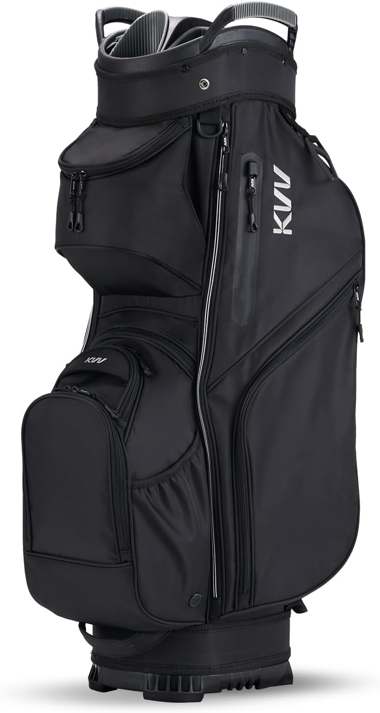 KVV Top-Moded Organizer Cart Bag, Premium Silent Golf Bag with Dual Handles, 14 Club Locking Slots for Men