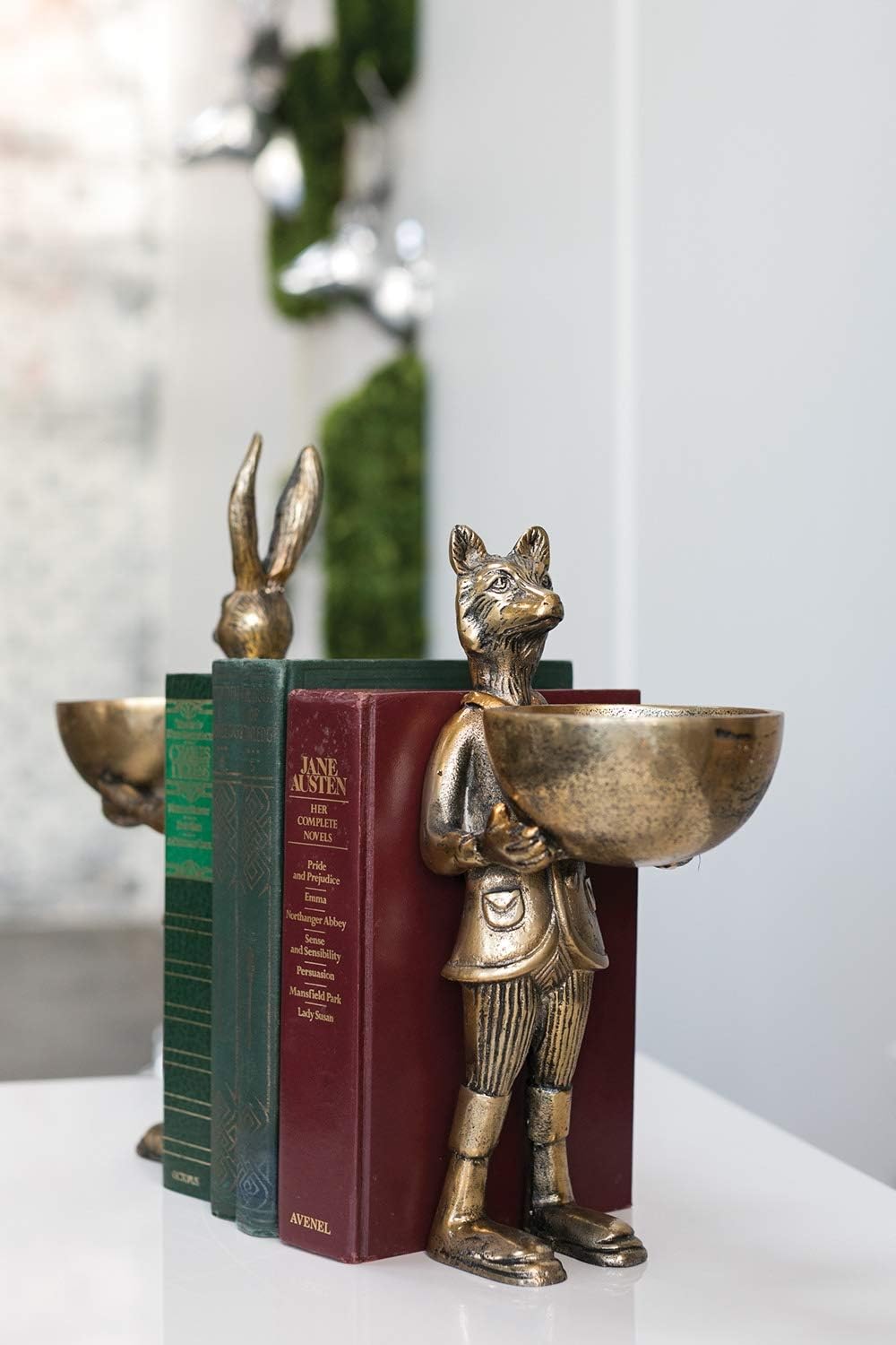 Accent Decor Eric and Eloise Collection 12-inch Brass Figurine with Bowl, Fox