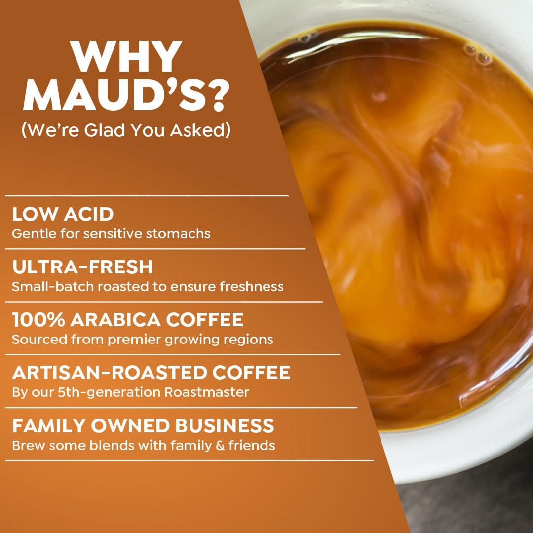 Maud’s Decaf Dark Roast Coffee Pods, 100ct | Decaffeinated Coffee in Single Serve Pods – Compatible with Keurig Coffee Makers