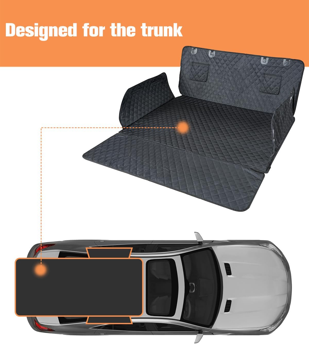PETICON SUV Cargo Liner for Dogs, Trunk Cover with Bumper Flap Protector