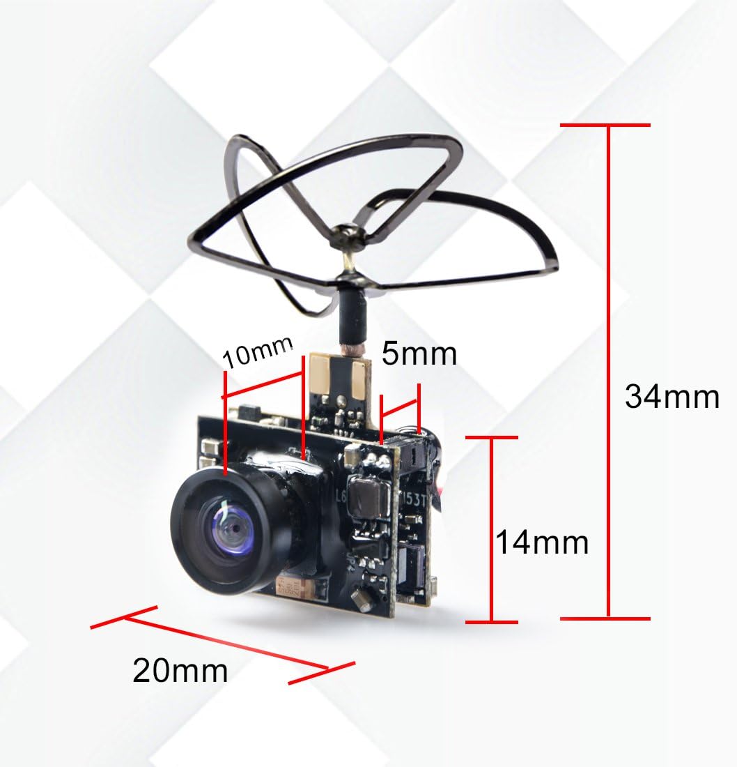 WT03 Micro FPV AIO 600TVL Camera 5.8G 25/50/200mW Adjustable Transmitter with Cloverleaf Antenna for Mini Aircraft
