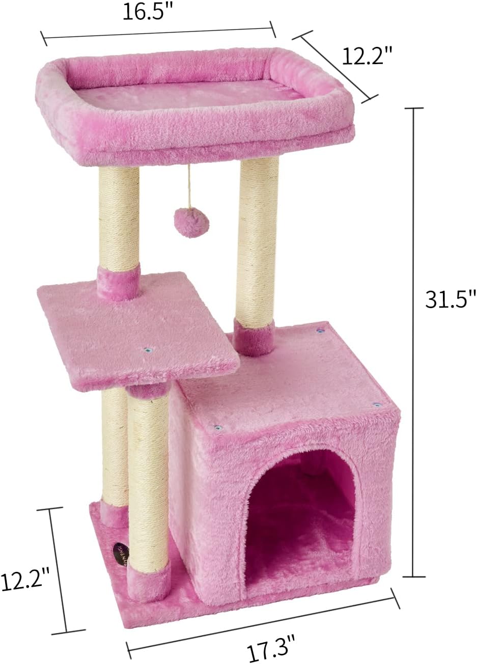 Cute Cat Tree Kitten Cat Tower Condo Cat Furniture Sisal Scratching Posts G