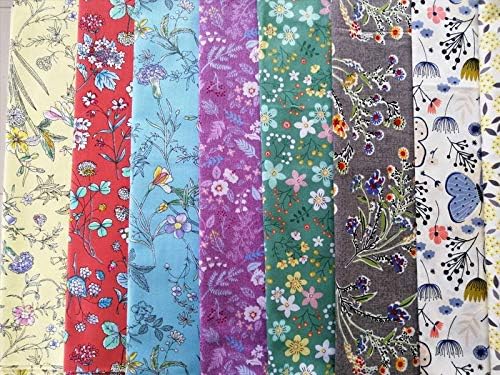 50pcs 10 x 10 inch Multicolor Cotton Fabric Bundle Squares for Quilting Sewing, Precut Fabric Squares for Craft Patchwork
