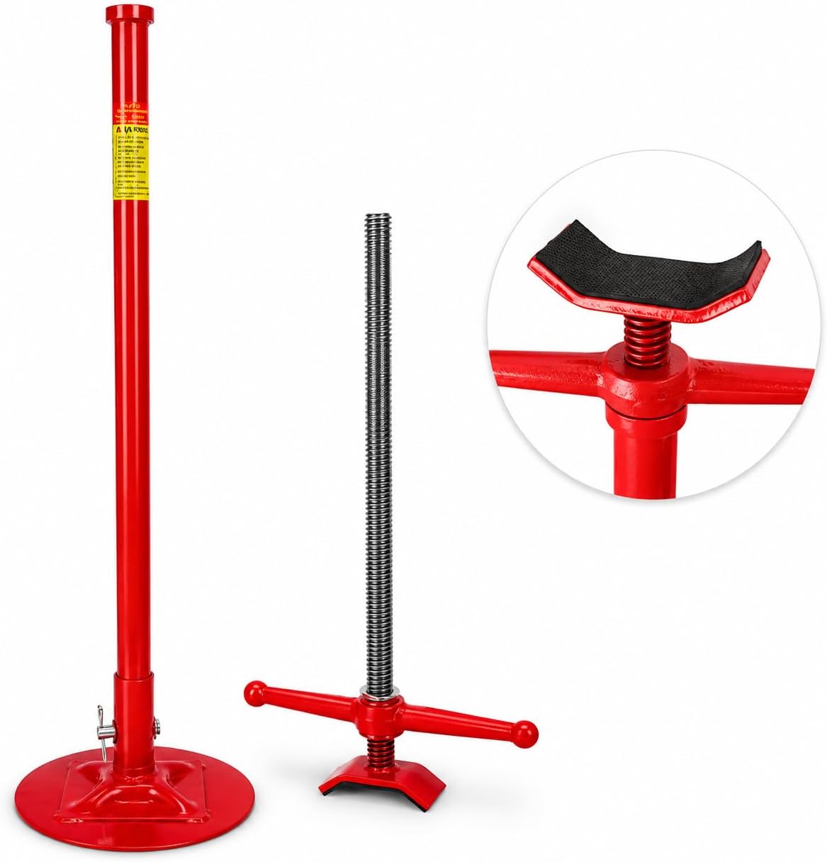 Stark USA Under Hoist Support Lift Jack Stand Wide Base 1/2 Ton 1, 000 lbs Capacity Spin Handle, Self-Locking Threaded Screw