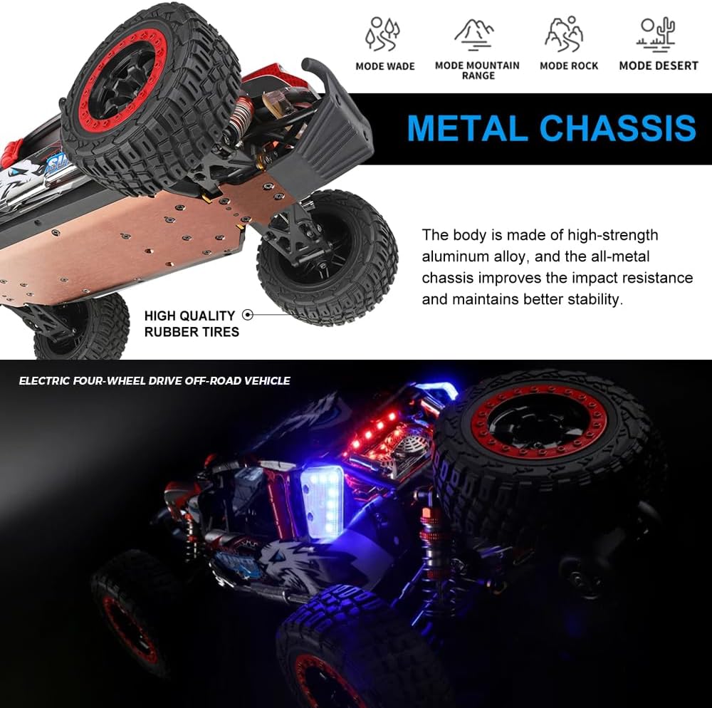 GoolRC WLtoys 124028 Brushless Fast RC Cars, 1:12 Scale 60KM/H High Speed Remote Control Car