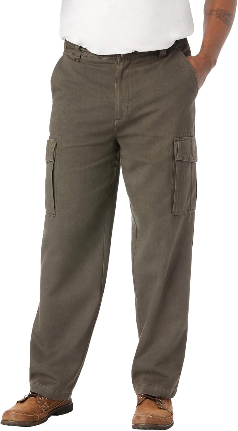 Boulder Creek by Kingsize Men's Big & Tall Renegade Side-Elastic Waist Cargo Pants