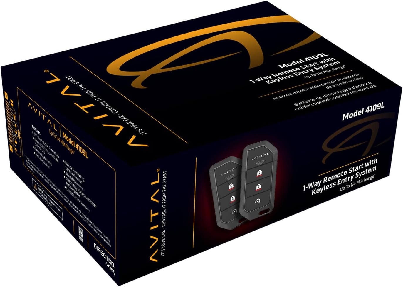 Avital 4109L 1-Way Remote Start System with Two 4-Button Remotes