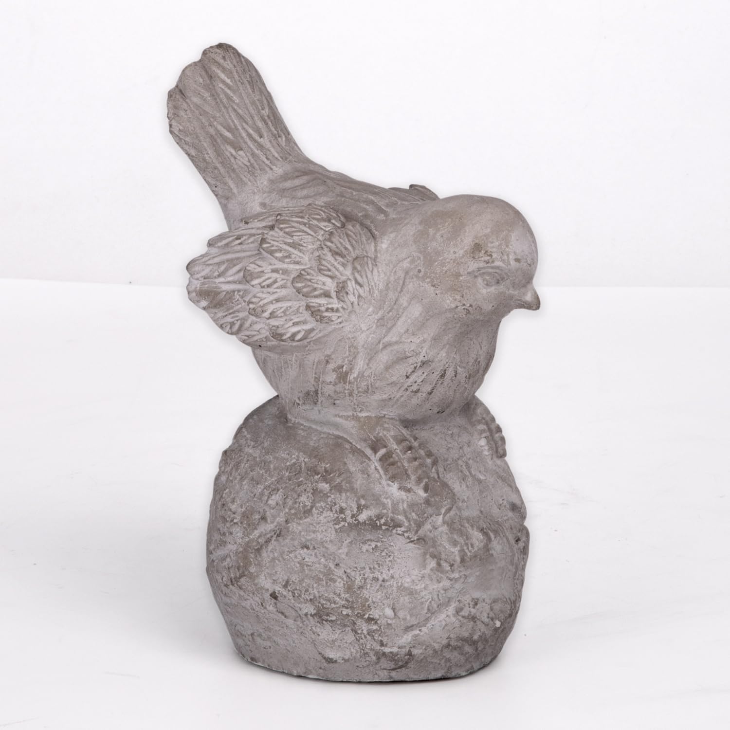 Small Cement Bird Statue, Gray Concrete Finish (8.25 X 5.25 X 6.25 In.) | Decorative Cement Bird Figurine With A Gray Concrete Finish, Ideal For Tables, Patios, Lawns, Yards, And Home Décor.