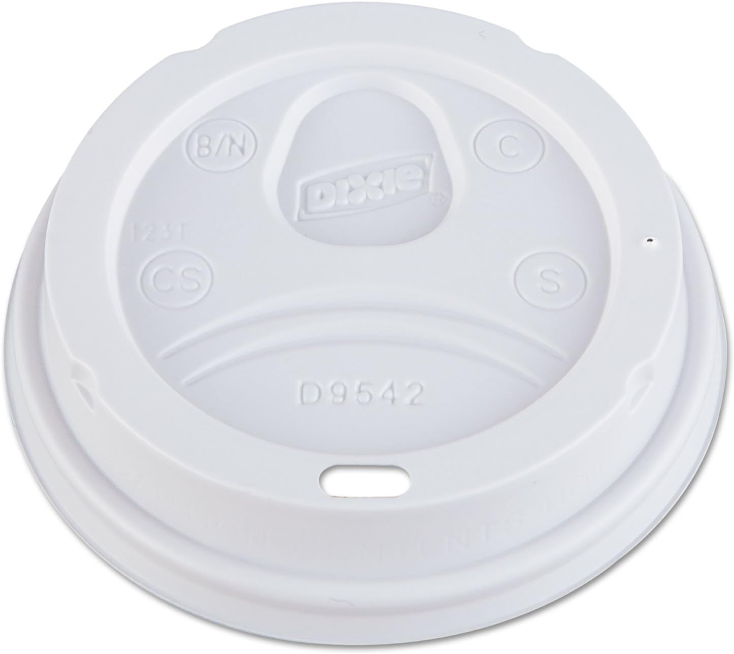 SOLO Cup White Traveler Drink-Thru Lid. Fits 10 Ounce Squat and 12, 16, 20 and 24 Ounce Solo Brand Hot Beverage Cups. 100 Pack