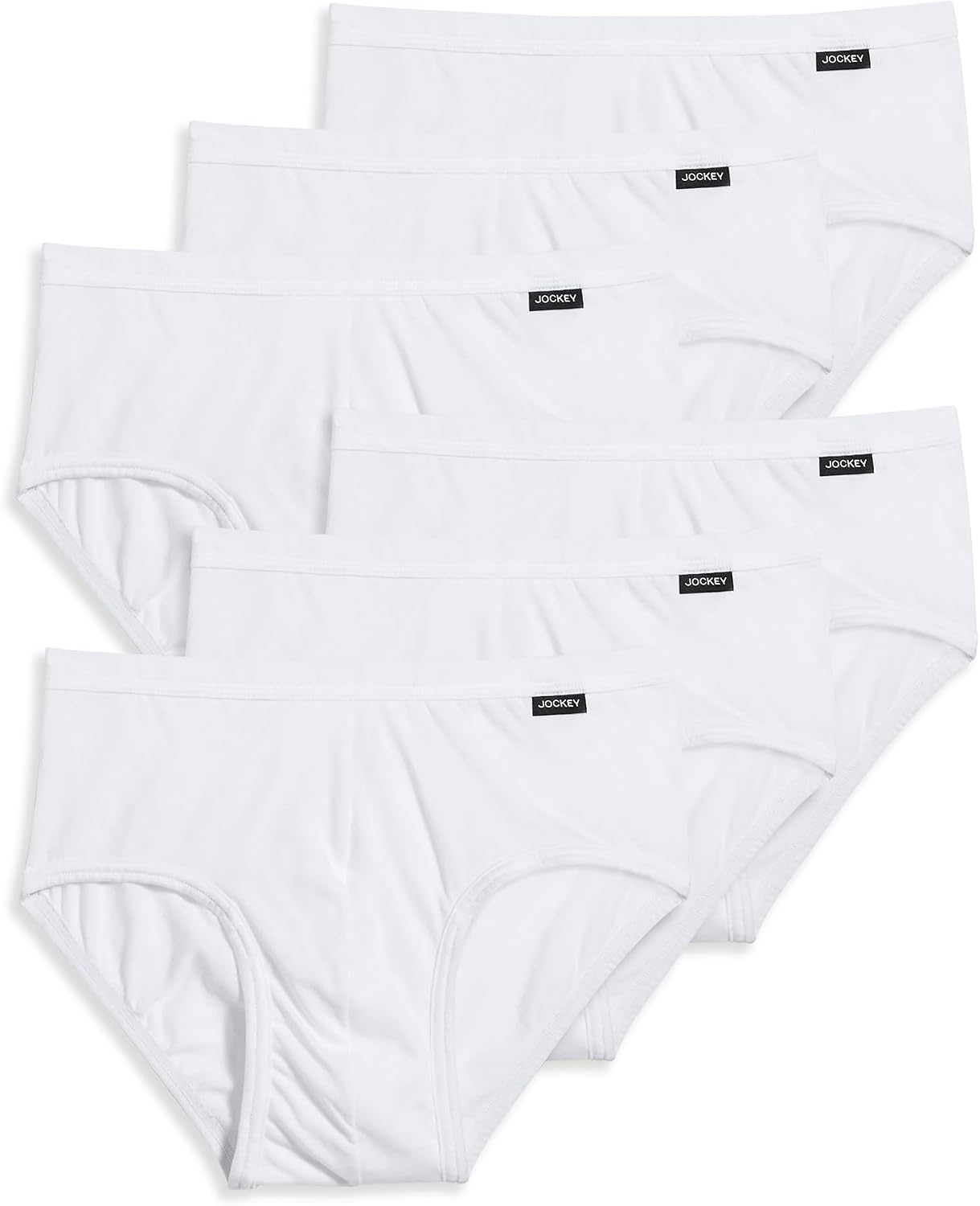 Jockey Elance Poco Brief- 6 Pack - 100% Cotton Underwear for Men