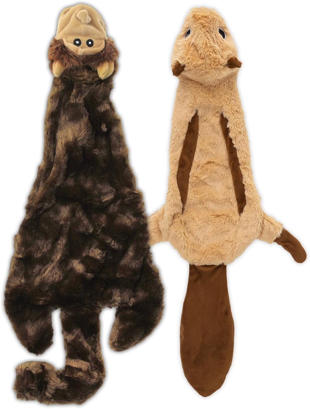 Best Pet Supplies 2-in-1 Stuffless Squeaky Dog Toys with Soft, Durable Fabric for Small, Medium, and Large Pets, No Stuffing for Indoor Play