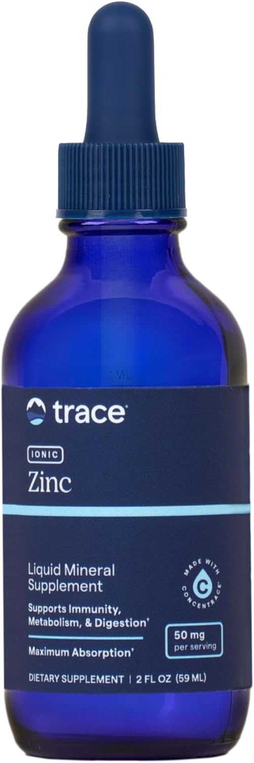Trace Minerals Ionic Zinc Liquid Drops Supplement 2 fl oz 45 Servings | Highly bioavailable ionic form, 70+ trace minerals per serving