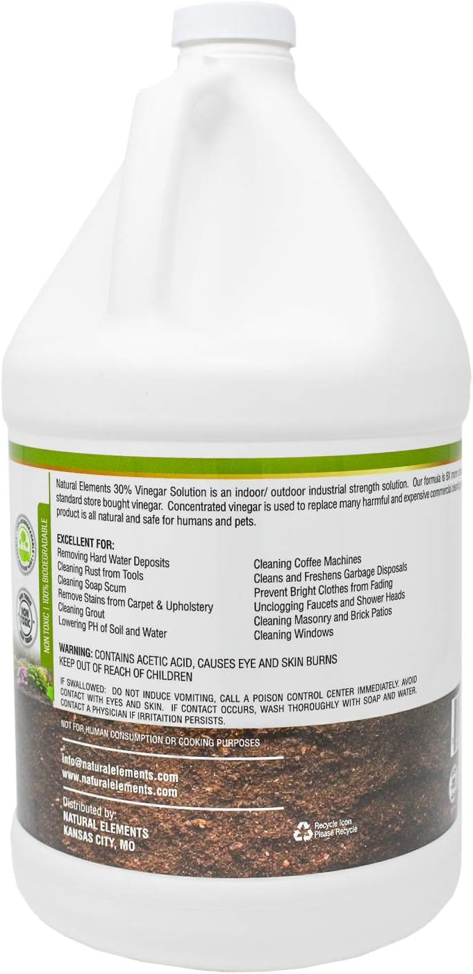 Natural Elements 30% Vinegar | (2) 1 Gallon Pack | Home and Garden Vinegar …