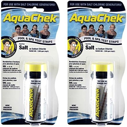 AquaChek Salt Test Strip Titrators for Pools - Salt Water Pool Test Strips for Sodium Chloride - Quick and Accurate Results - Professional Water Quality Testing Kit (10 Strips)