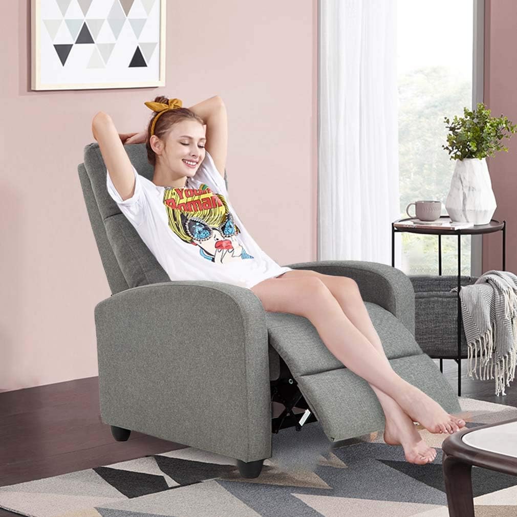 FDW | Recliner Chair | with 2 Point Massage Function | Black, PU Leather
