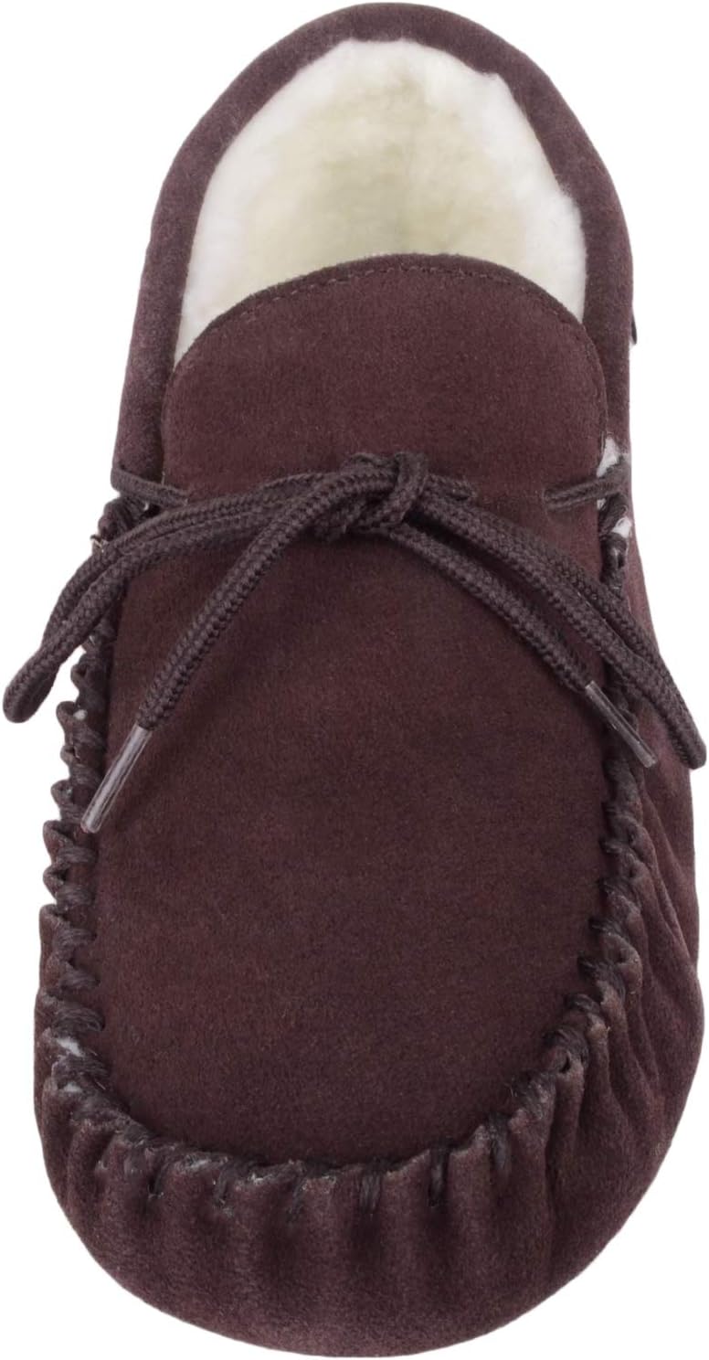 SNUGRUGS Men's Alfie Wool Lined Suede Sole Moccasin Slipper