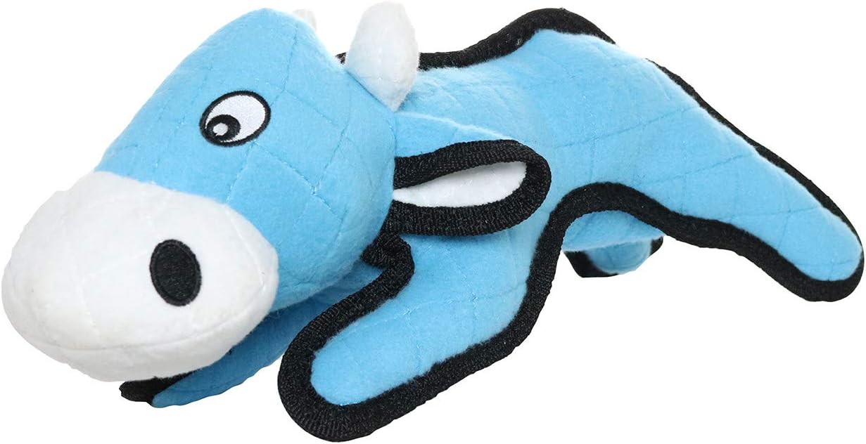 TUFFY® : Cow Dog Toy: Ultra Durable Plush Toy with Multiple Layers & Reinforced Seams, Washable and Floats, Original Construction