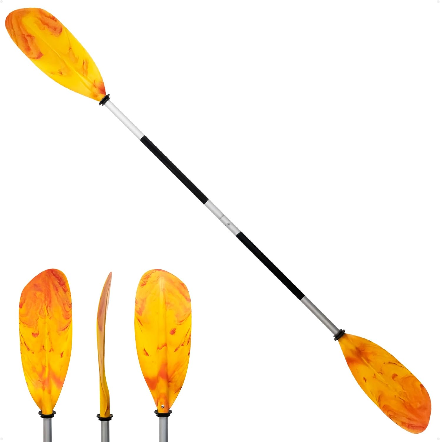 Five Oceans Kayak Paddles, 84" - 7ft Kayak Fishing Paddle, Detachable Heavy-Duty Aluminum Shaft, Reinforced Fiberglass Blades, 2-Piece Snap-Button