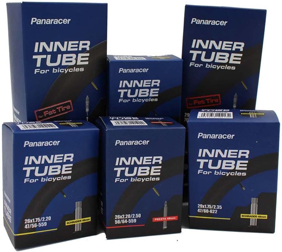 Panaracer Bicycle Tube, Schrader Valve, many different sizes, 35-48-60 mm valves, single or two pack