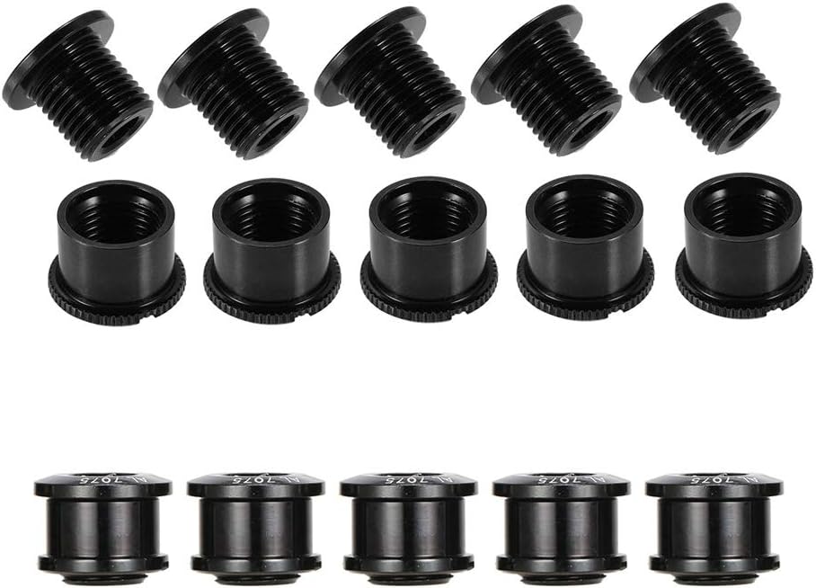 Saiper 10pcs M8 Single Bike Chainring Bolts 7075 Aluminum Alloy | Bicycle Crankset Nuts Chainwheel Screws Fit for Road, Mountain, BMX, MTB, Fixie