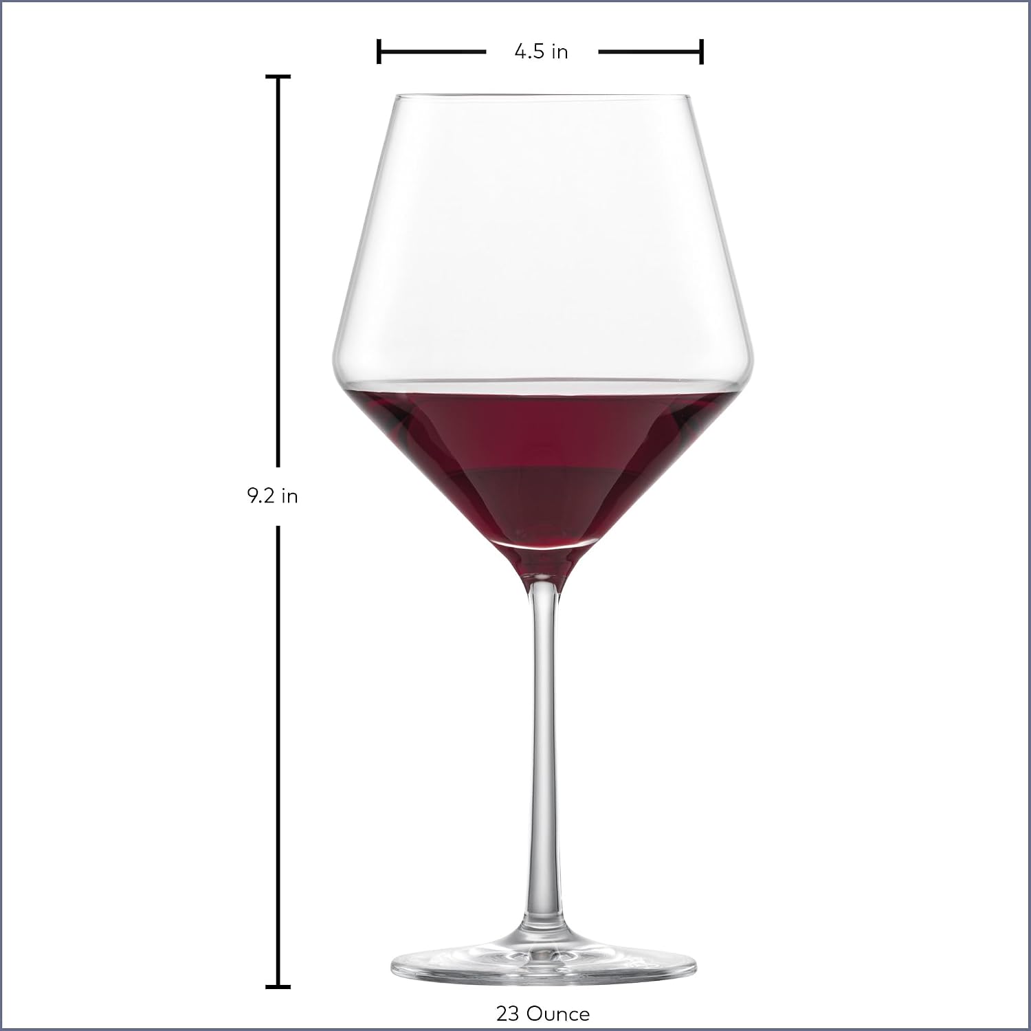 Zwiesel Glas Pure Burgundy Red Wine Glass (Set of 4), Graceful Burgundy Glasses for Red Wine, Dishwasher-Safe Tritan Crystal Glasses, Made in Germany (23 Ounce)