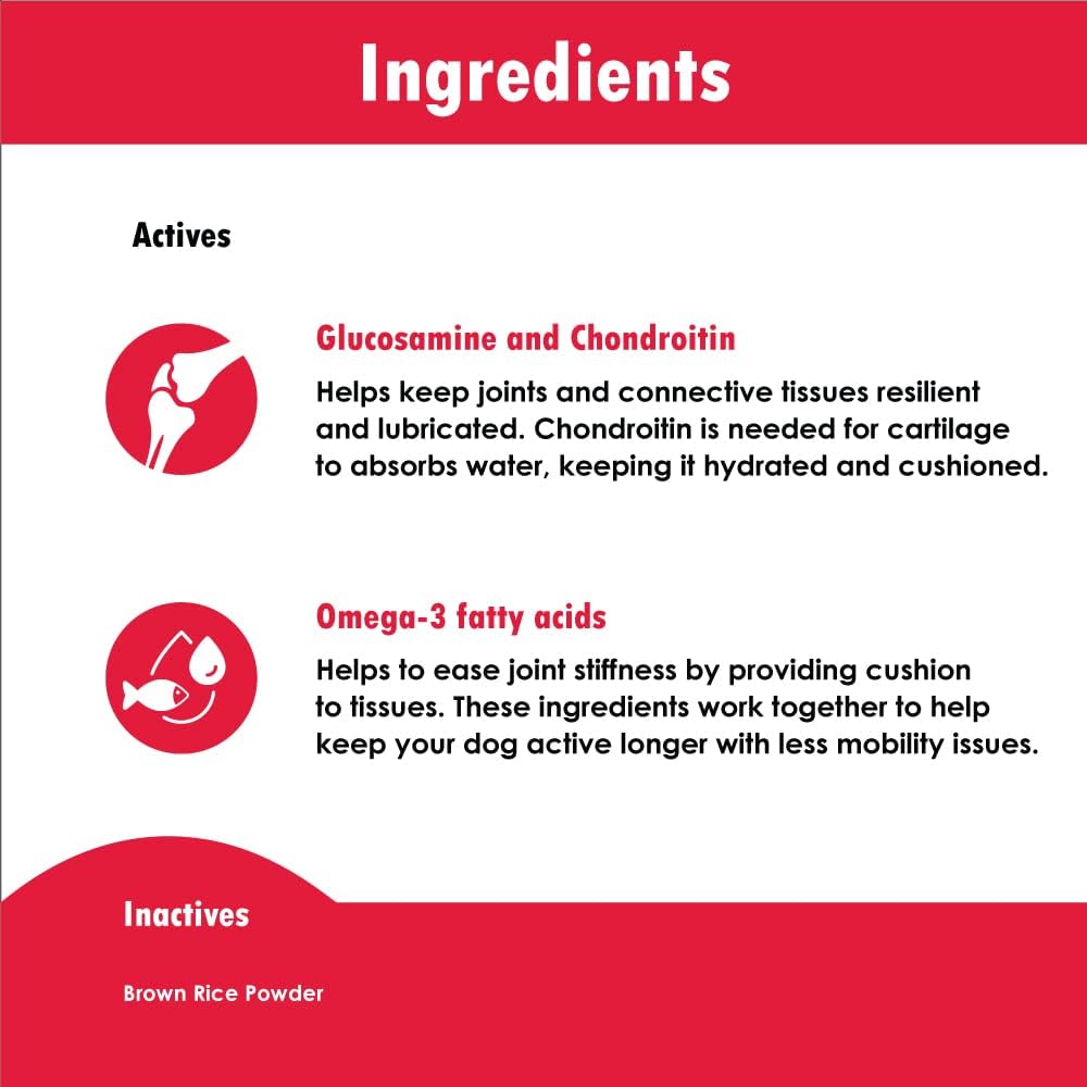 Double Strength (DS) Capsules for Dogs, Glucosamine, Chondroitin, Vitamins and Antioxidants