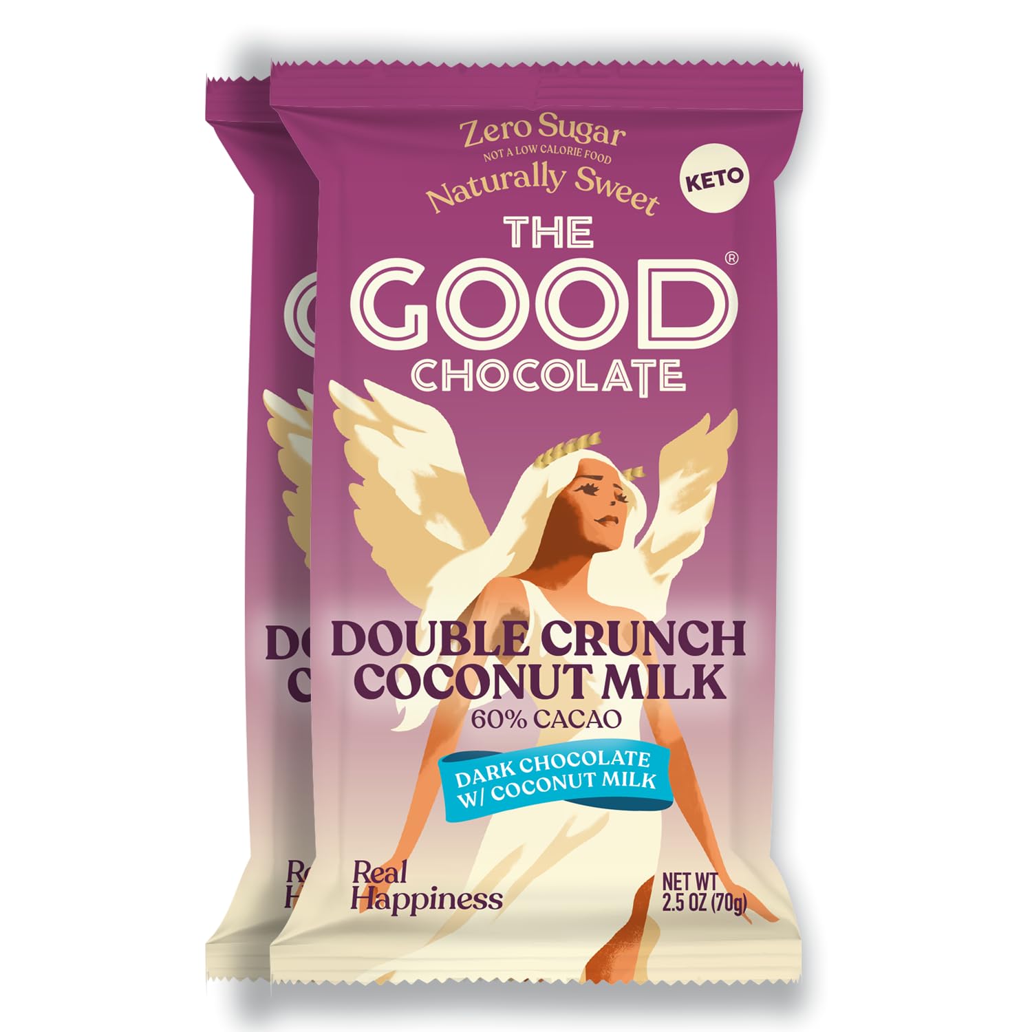 THE GOOD CHOCOLATE – Dark Chocolate Bars with Zero Sugar & Lower Net Carbs – Keto Chocolate Bar with Lower Calories, All Natural and Non-GMO Keto Snacks, 2.5 oz (6 Bars Value Pack)