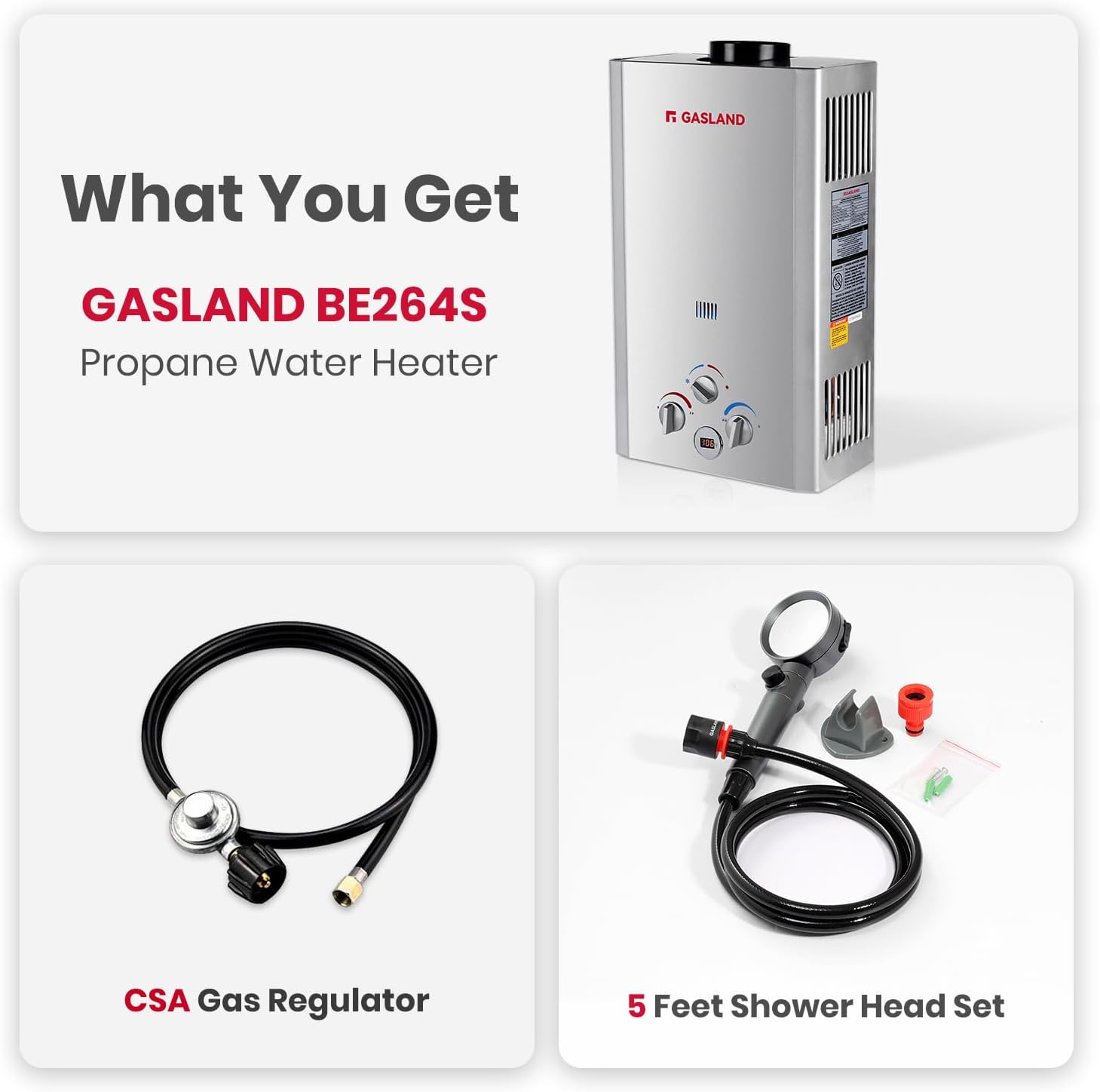 GASLAND BE158L Tankless Water Heater Propane | CSA Certified | 6L 1.58 GPM