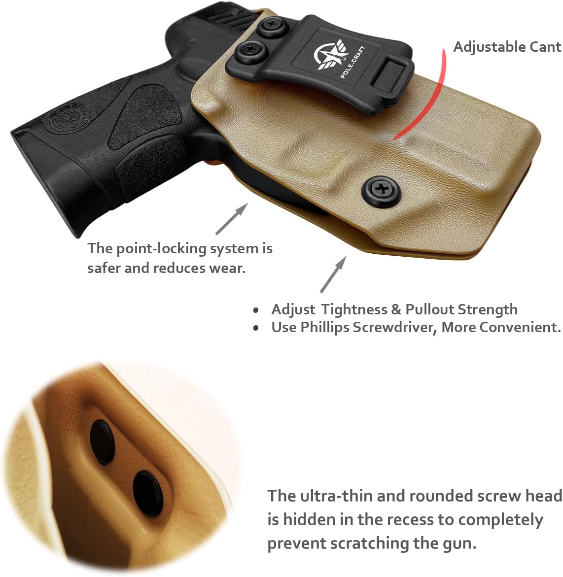 Taurus G3C G2C Holster IWB Kydex Holster Taurus G3C / G2C / G2S / PT111 / PT140 9mm/.40- Inside Waistband Concealed Carry
