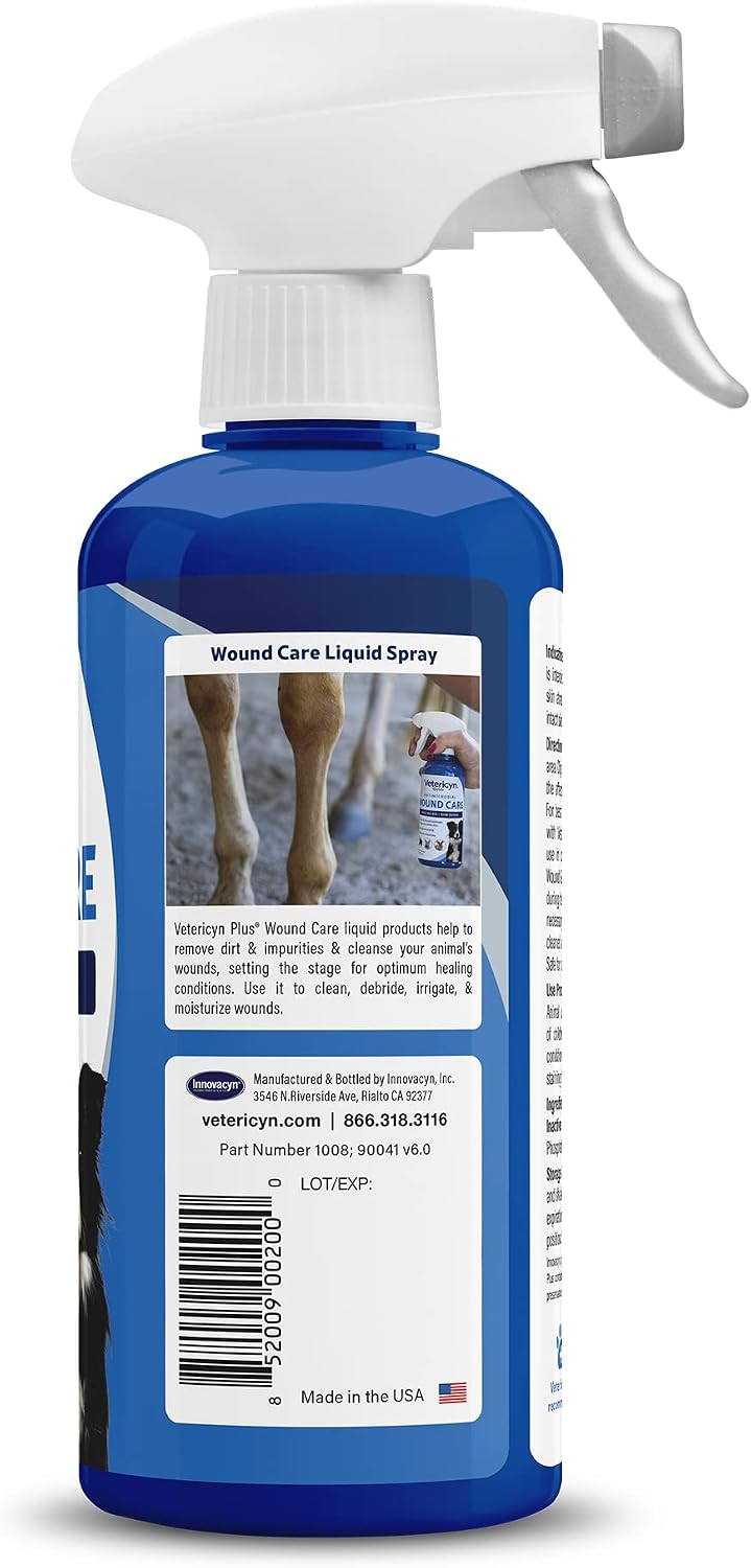 Vetericyn Plus Dog Wound Care Spray | Healing Aid and Skin Repair, Clean Wounds, Relieve Dog Skin Allergies, Safe for All Animals. 16 ounces
