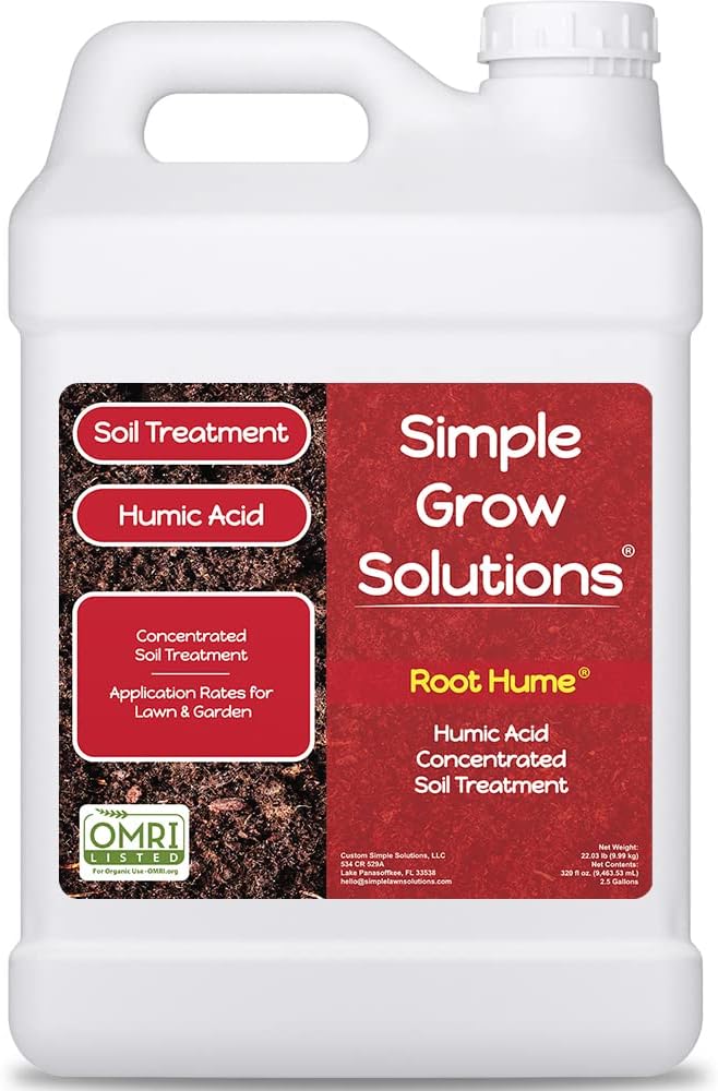 Raw Organic Soil Conditioner- Root Hume- Simple Grow Solutions- Natural Plant & Lawn Treatment- Nutrient Food Enhancer- Concentrated Liquid Humic - Grass, Tomatoes, Citrus, Flowers, Vegetables