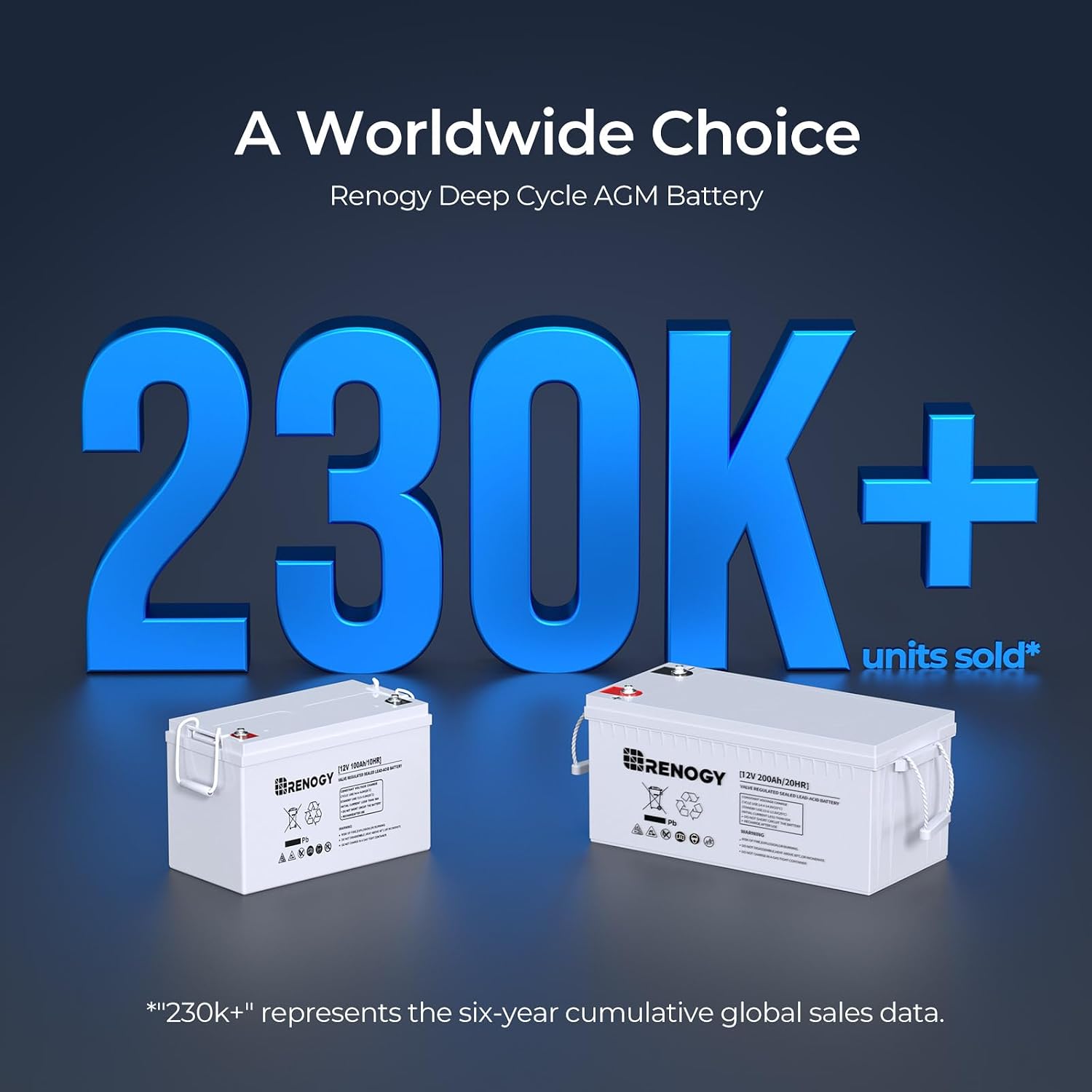 Renogy Deep Cycle AGM 12 Volt 100Ah Battery, 3% Self-Discharge Rate, 1100A Max Discharge Current, Safe Charge Appliances for RV, Camping, Cabin