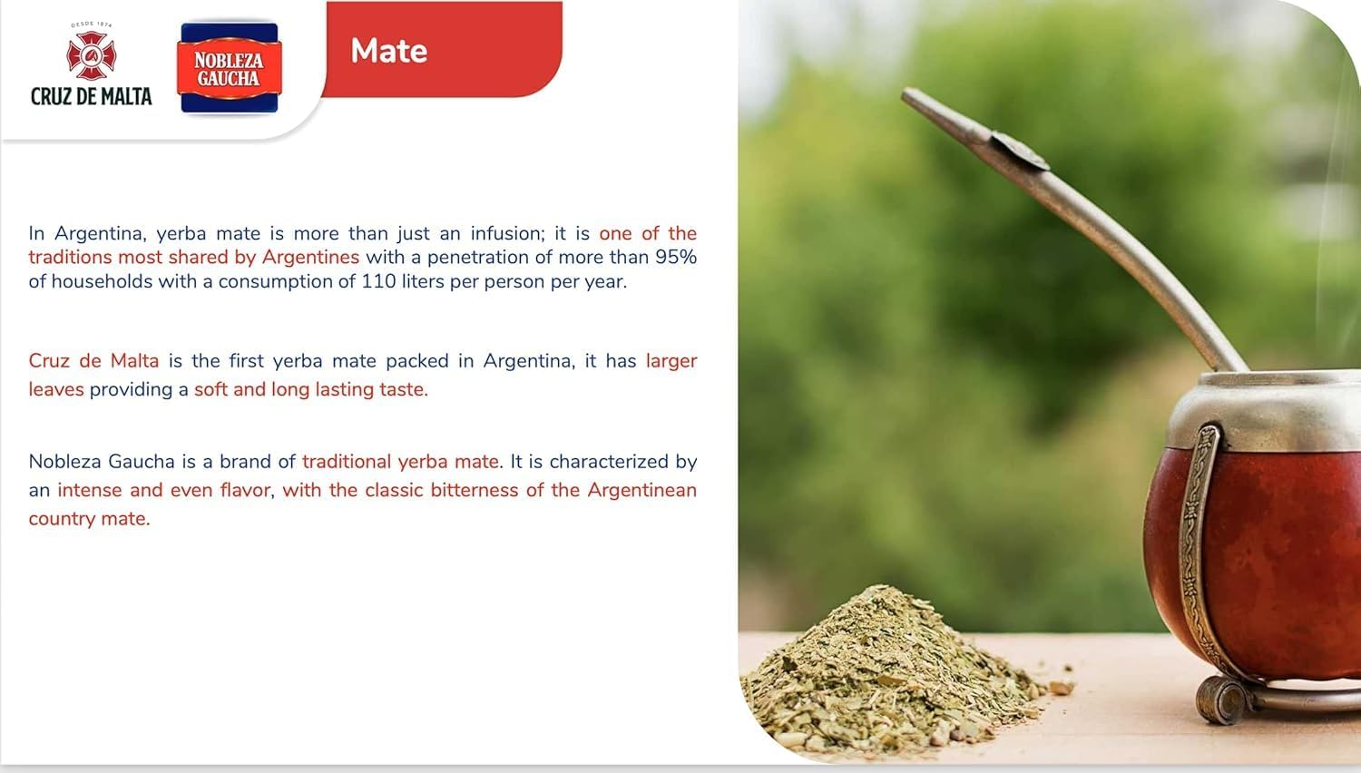 Cruz de Malta Yerba Mate Loose Leaf Tea 2.2 Lb - 1Kg - Pack of 2 | Large leaf, low dust for a smoother traditional mate. U.S. retail packaging
