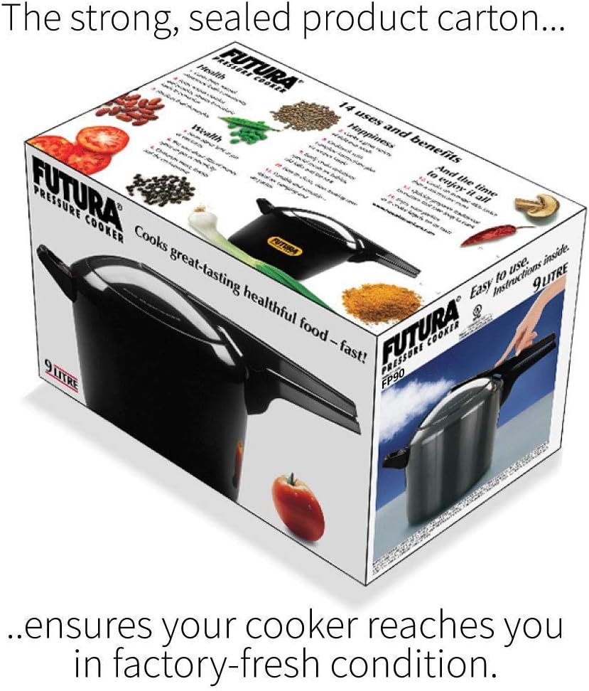 Hawkins Futura 5 Litre Pressure Cooker, Hard Anodised Inner Lid Pressure Cooker, Pan Cooker, Black (FP50)