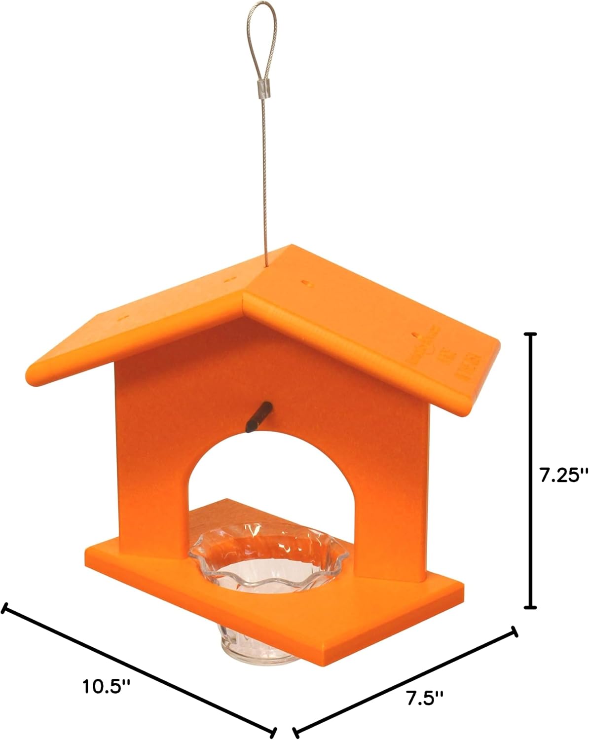 Oriole Bird Feeder, Poly Lumber Hanging Oriole Jelly Feeder (Black/Orange)