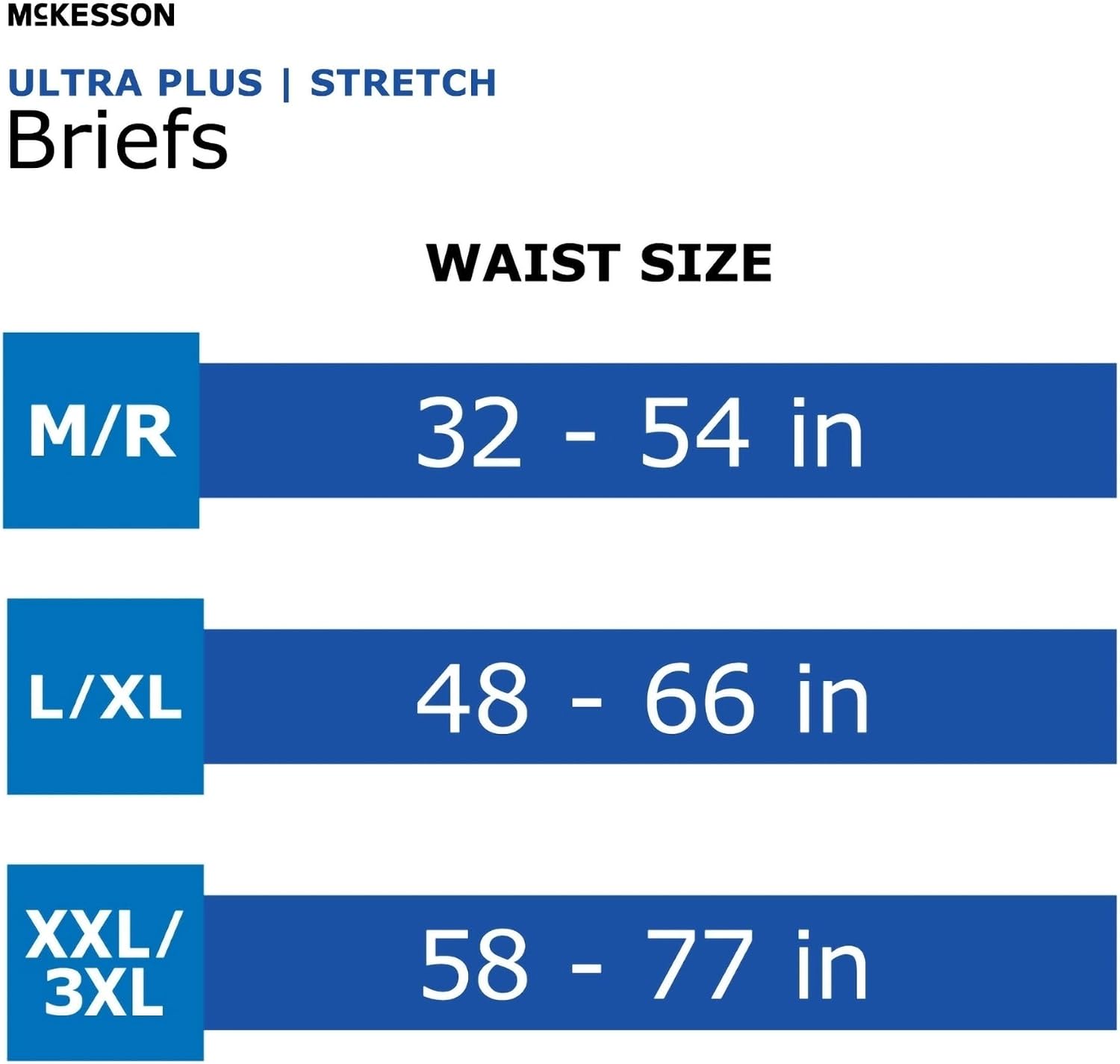 McKesson Ultra Plus Stretch Briefs, L/XL, Heavy Absorbency, 66 in, 80 ct | Unisex, Disposable, Elastic Leg Gathers and Contoured Fit for Men and Women, Incontinence