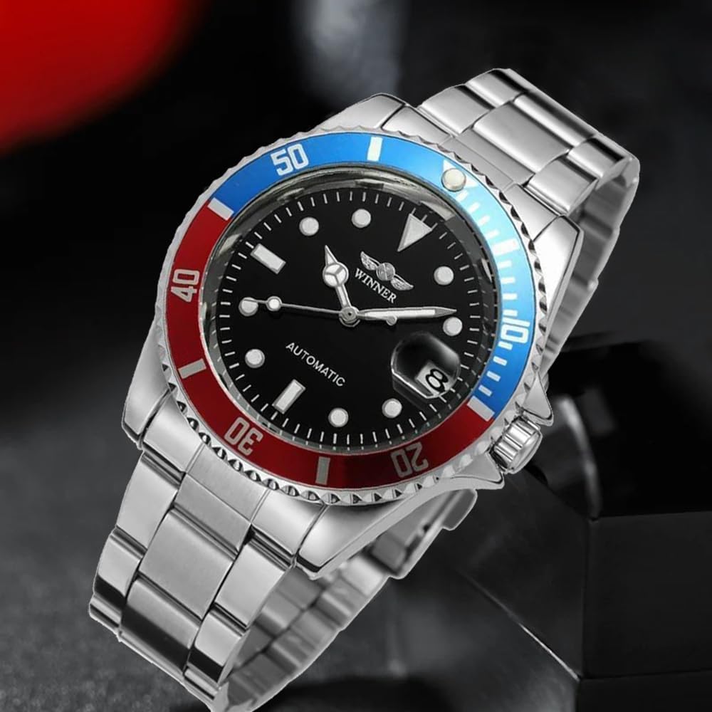 MASTOP Men Automatic Mechanical Watches Full Steel Waterproof Mens Watches | Calendar,Fashion Wristwatch for Men