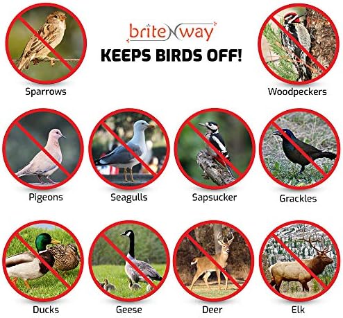 Premium Quality Bird Deterrent Reflective Scare Tape Ribbon 350 ft Long – Pest Control Dual-sided Repellent For Pigeons, Grackles, Woodpeckers