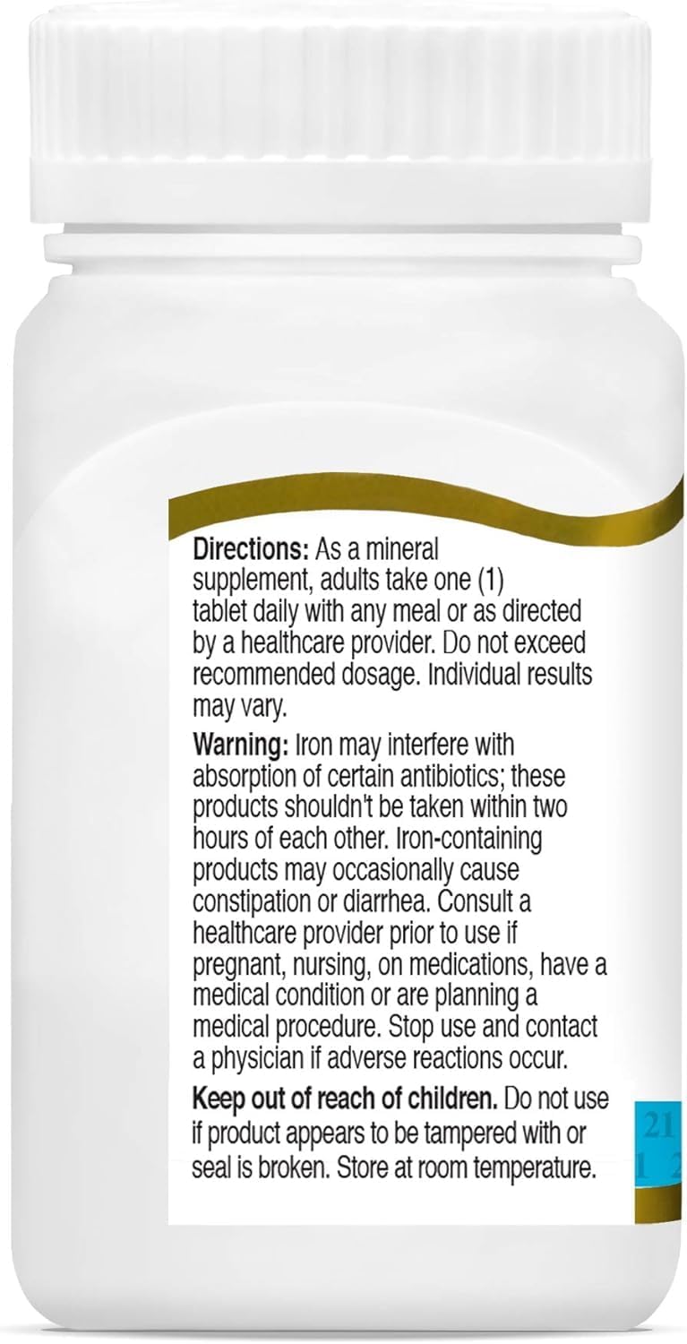 21st Century Slow-Release Iron 65mg High Potency Tablets, 120 Count | High-Potency Iron 65 mg From Ferrous Sulfate, Energy & Healthy Red Blood Cell Support, Slow-Release & Gentle on the Stomach