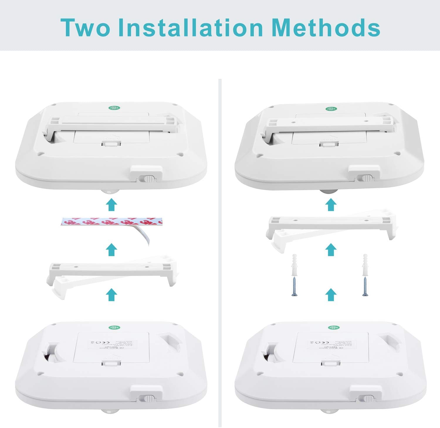 2 Pack Battery Operated Ceiling Light Motion Sensor Shower Light, Wireless Closet Lights 6000K LED Bathroom Shower Lamp