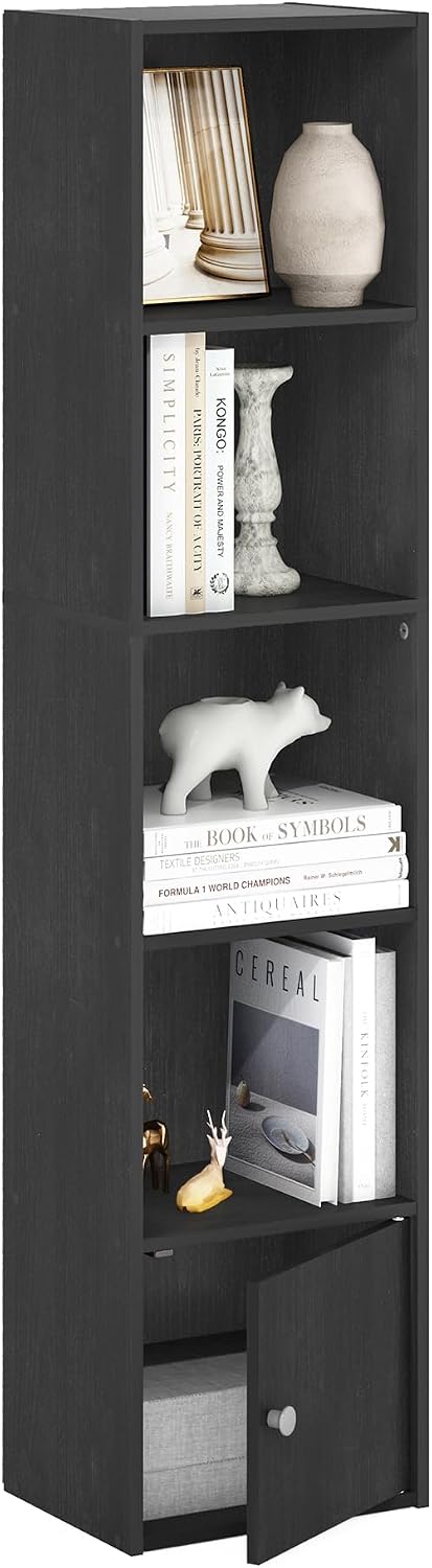 Furinno LUDER Book Shelf, 5-Cube Bookshelf, Reversible Bookcase, 9.4 x 19.5 x 31.5, Easy Assembly, for Living Room, Bedroom, Home Office, White