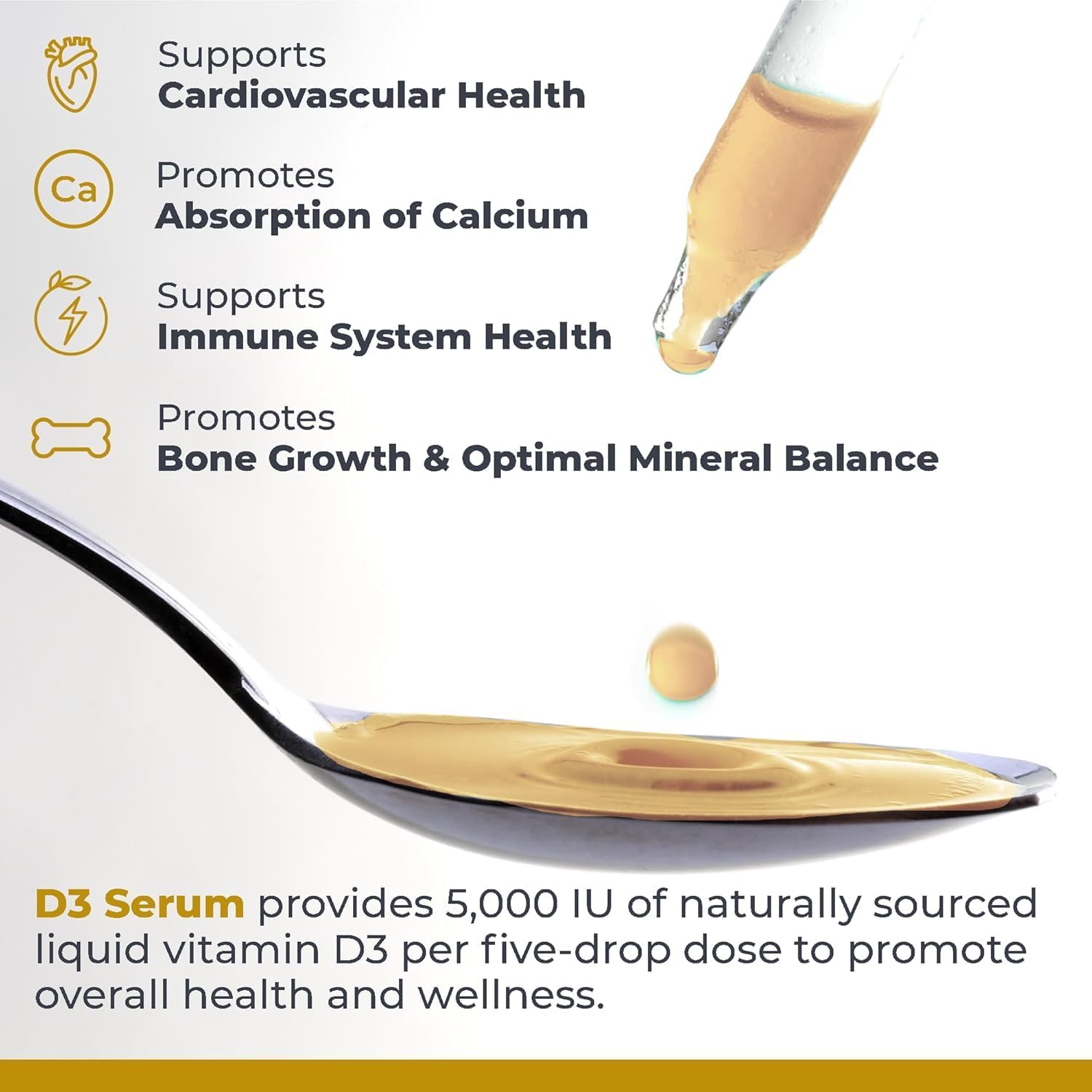 Premier Research Labs Vitamin D3 Serum - Liquid Vitamin D Oil Drops for Adults, Liquid D3 5000 IU, High Potency VIT D3 Liquid