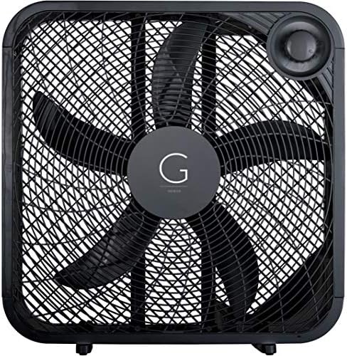 Genesis 20" Box Fan, 3 Settings, Max Cooling Technology, Carry Handle, Black (G20BOX-BLK)