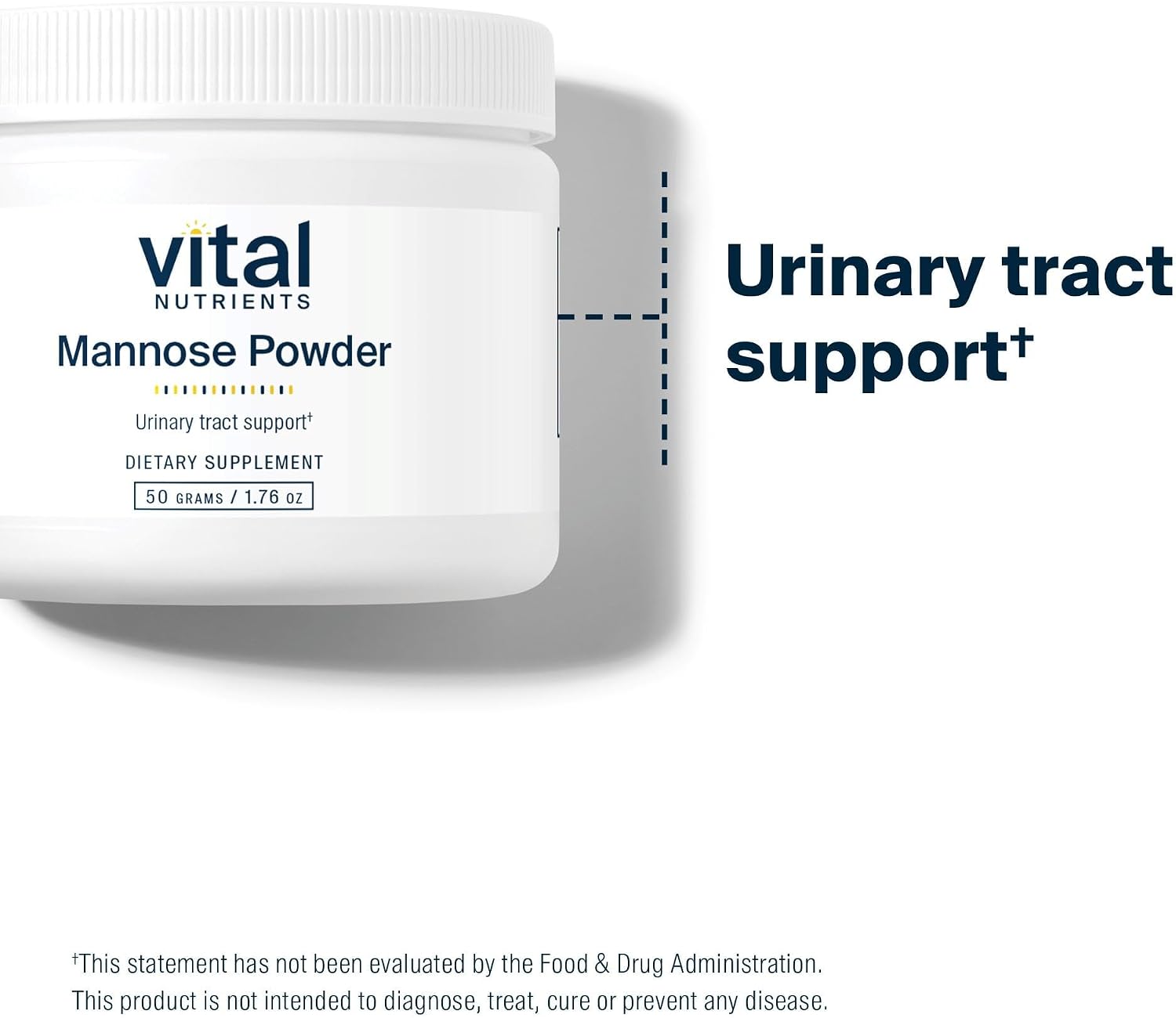 Vital Nutrients Mannose Powder 50g - Vegan D-Mannose Supplement for Urinary Tract and Bladder Support - Gluten, Dairy, Soy Free - Non-GMO - 25 Servings